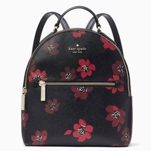 New Kate Spade Perry Small Backpack Saffiano PVC Black Multi